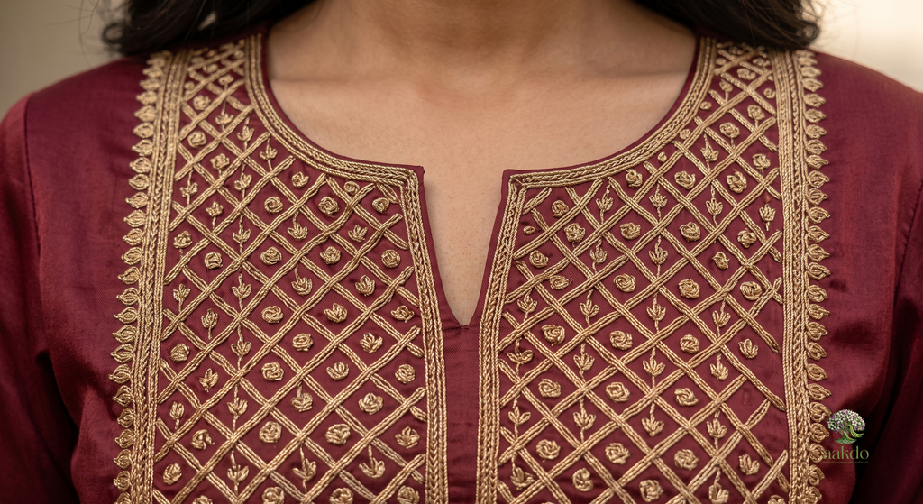 The Amer Solid Satin Anarkali Suit