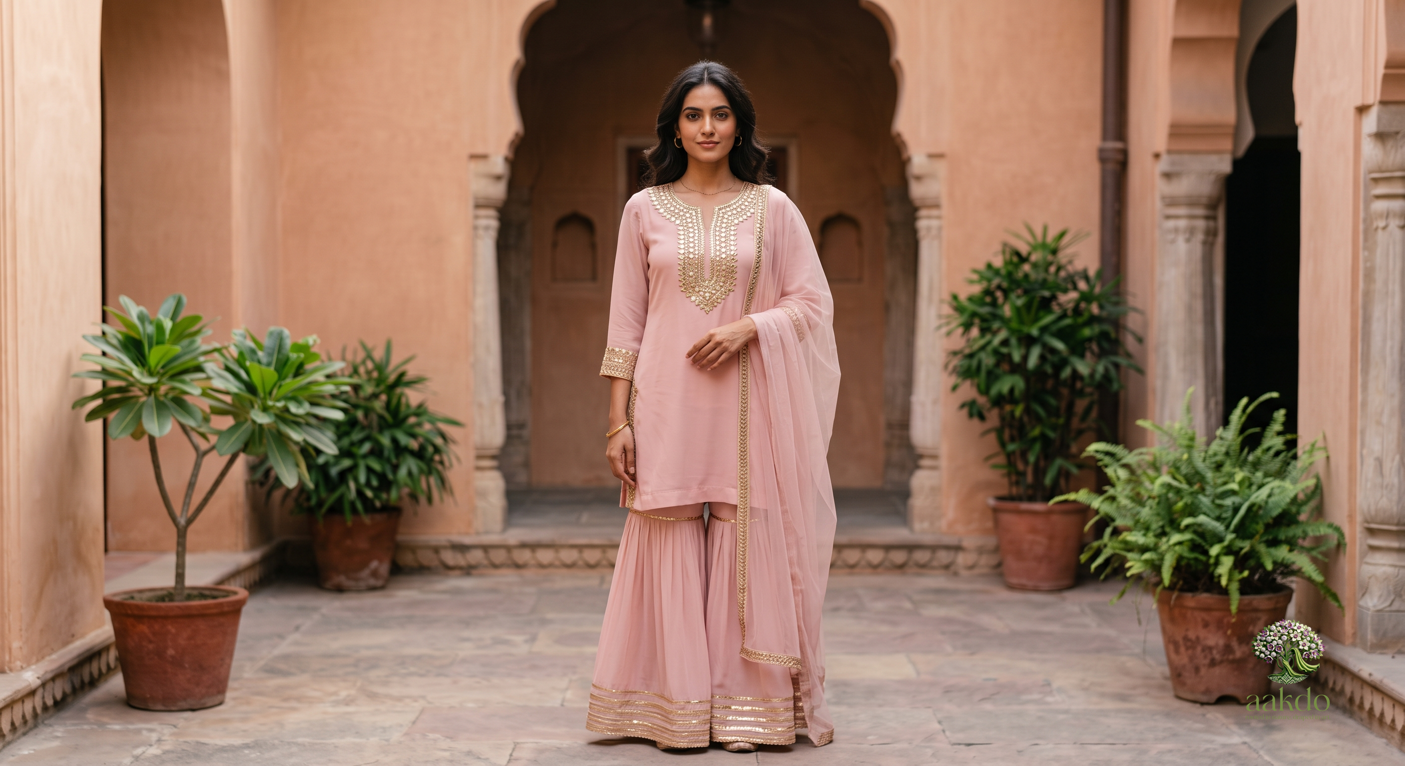 The Blush Gota Patti Sharara Set