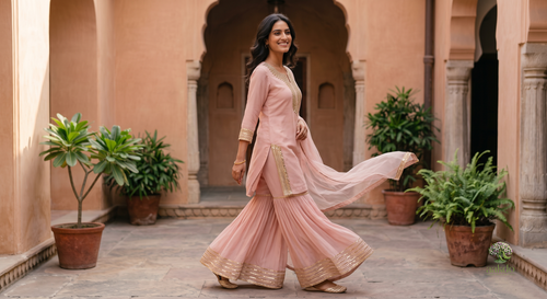 The Blush Gota Patti Sharara Set