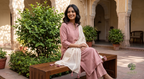 The Dusty Rose Khadi A-Line Suit Set