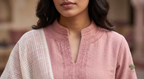 The Dusty Rose Khadi A-Line Suit Set