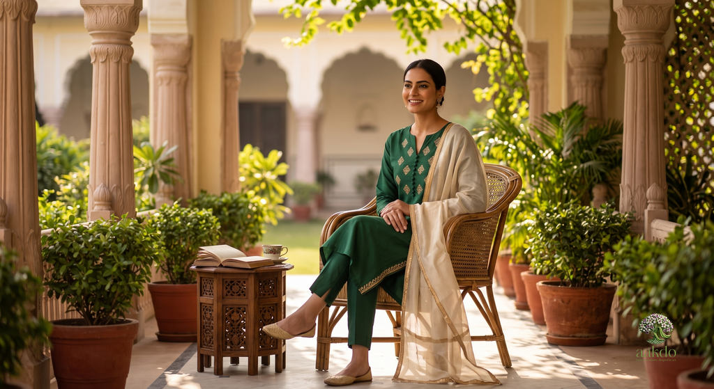 The Emerald Buta Salwar Suit Set
