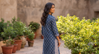 The Indigo Bloom Hand-Block Printed Kurta Set