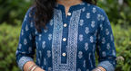 The Indigo Bloom Hand-Block Printed Kurta Set