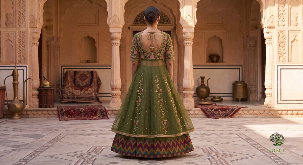 The Jharokha Layered Overlay Lehenga Set