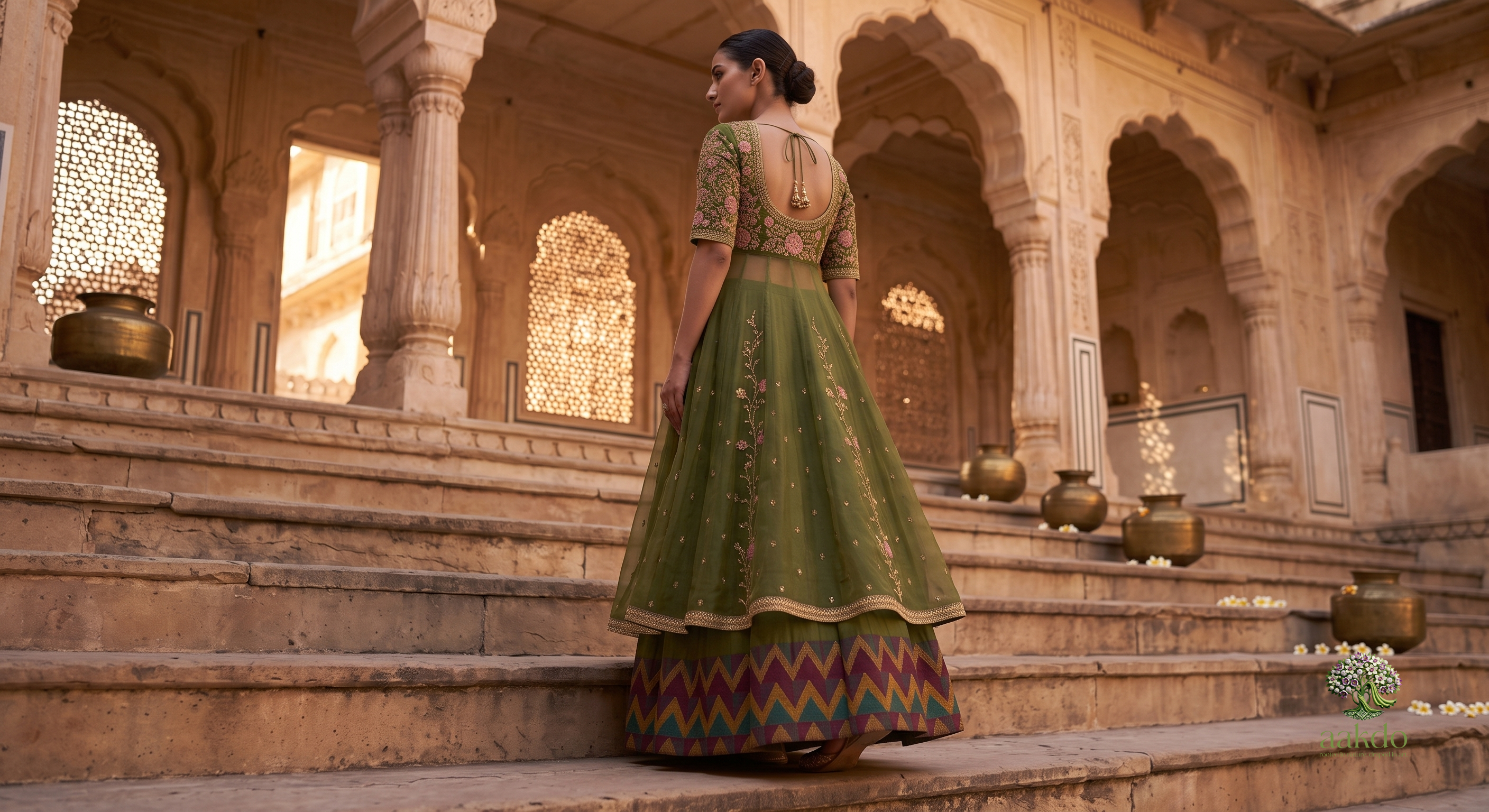 The Jharokha Layered Overlay Lehenga Set