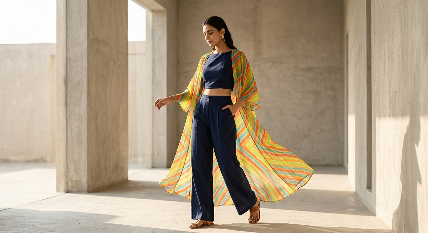 The Lehariya Cape Co-ord Set