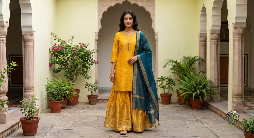 The Marigold Chanderi Sharara Set