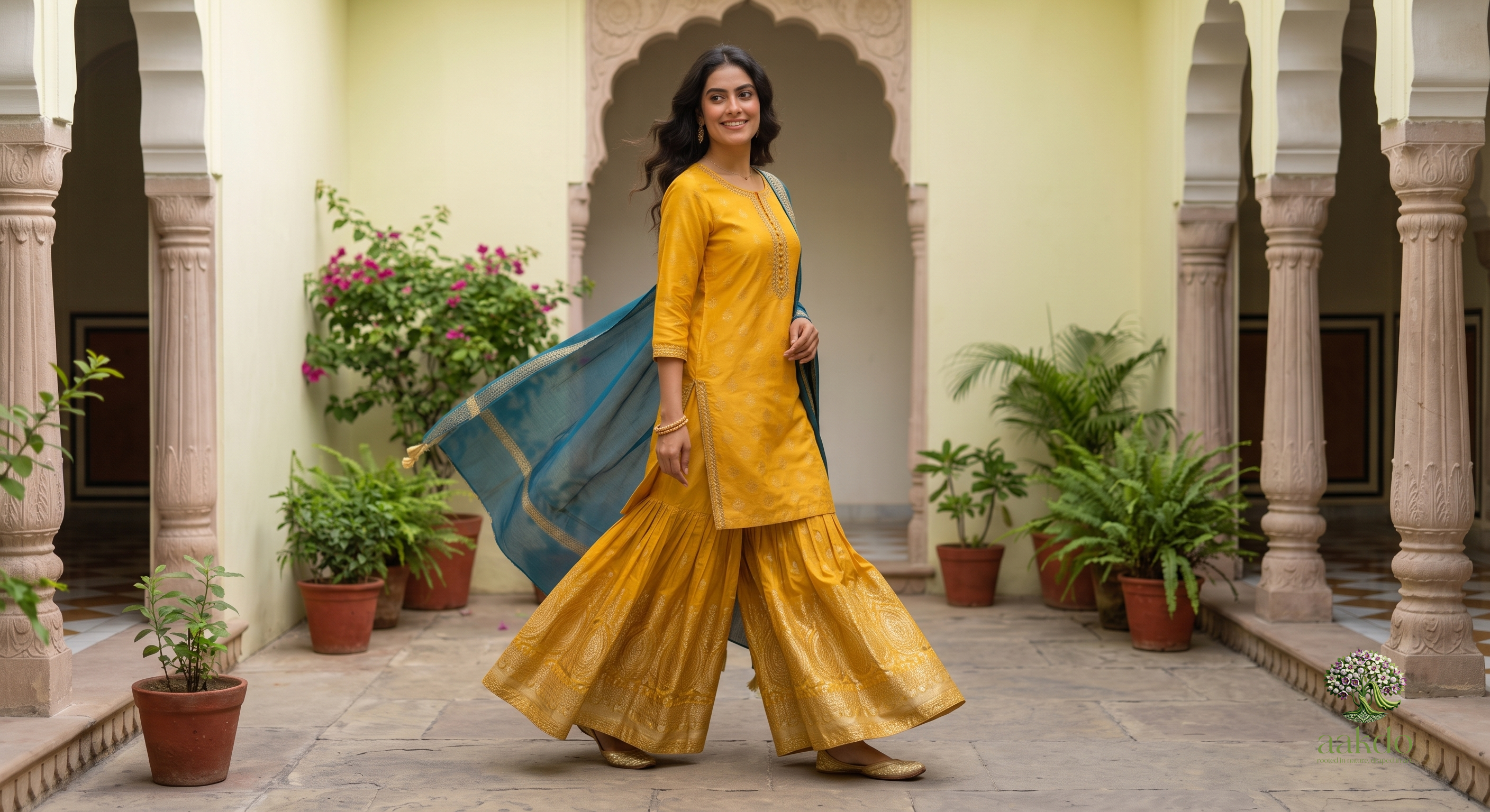 The Marigold Chanderi Sharara Set