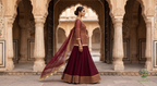 The Mewar Sheer Embroidered Georgette Lehenga Set