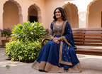 The Midnight Zardozi Anarkali Suit