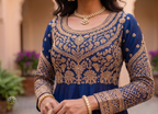 The Midnight Zardozi Anarkali Suit