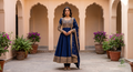 The Midnight Zardozi Anarkali Suit