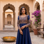The Midnight Zardozi Anarkali Suit