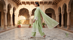 The Pista Cutwork Straight Kurta Set