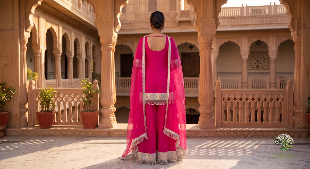 The Rani Bagh Silver Edged Sharara Set