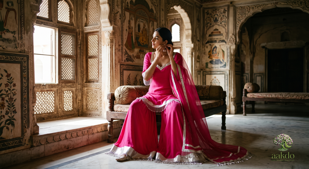The Rani Bagh Silver Edged Sharara Set