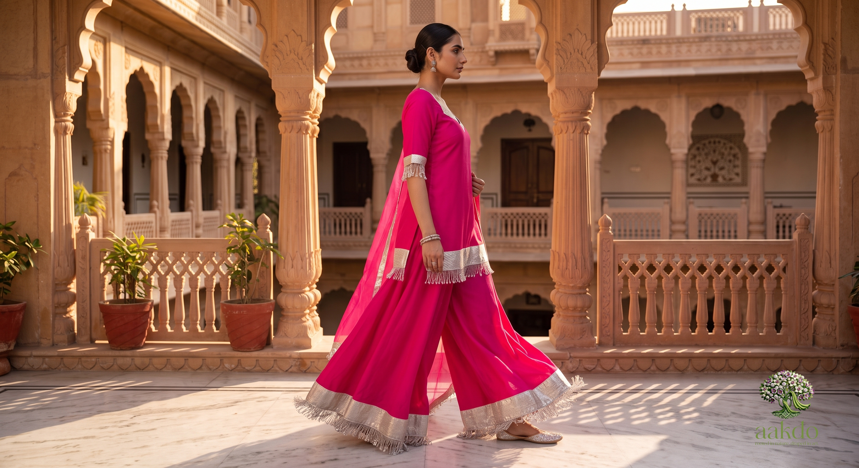 The Rani Bagh Silver Edged Sharara Set