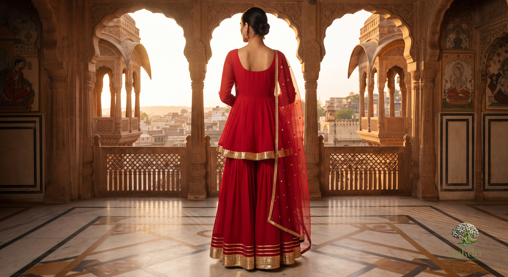 The Sindoor Peplum Sharara Set