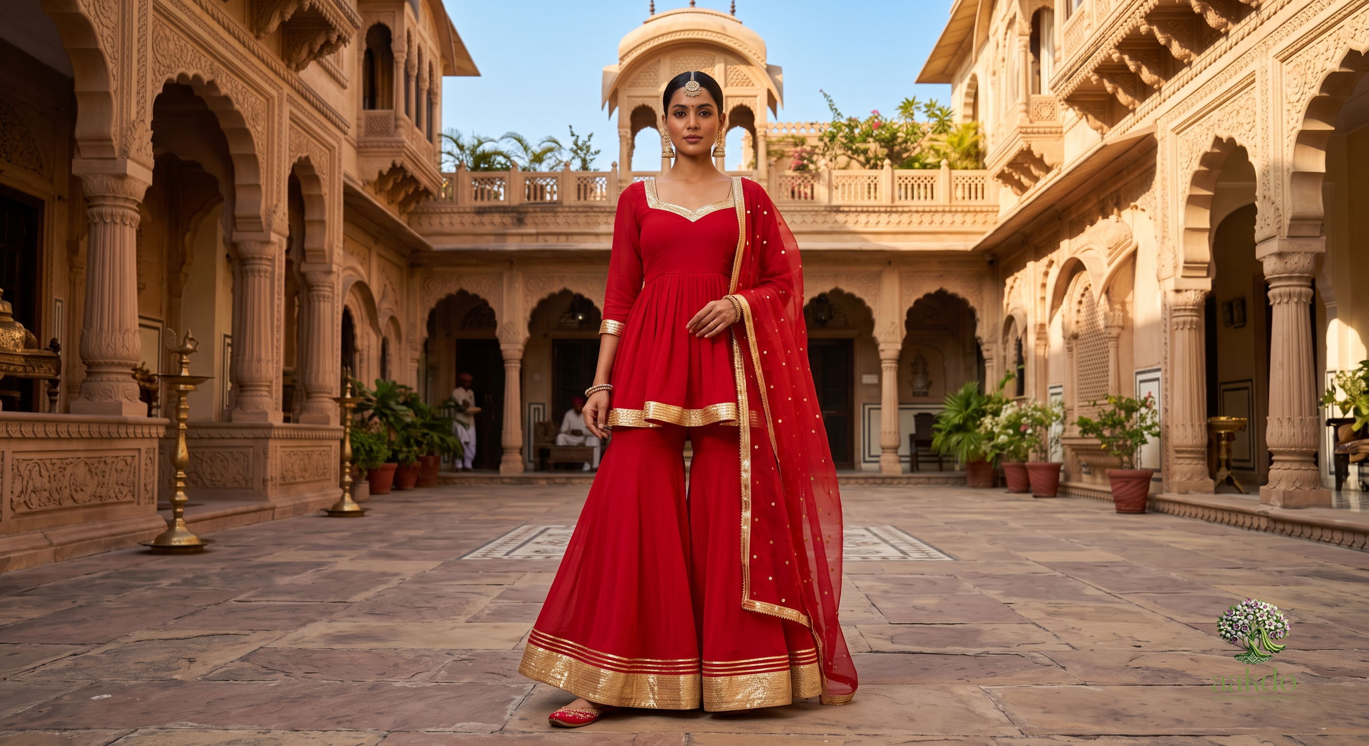 The Sindoor Peplum Sharara Set