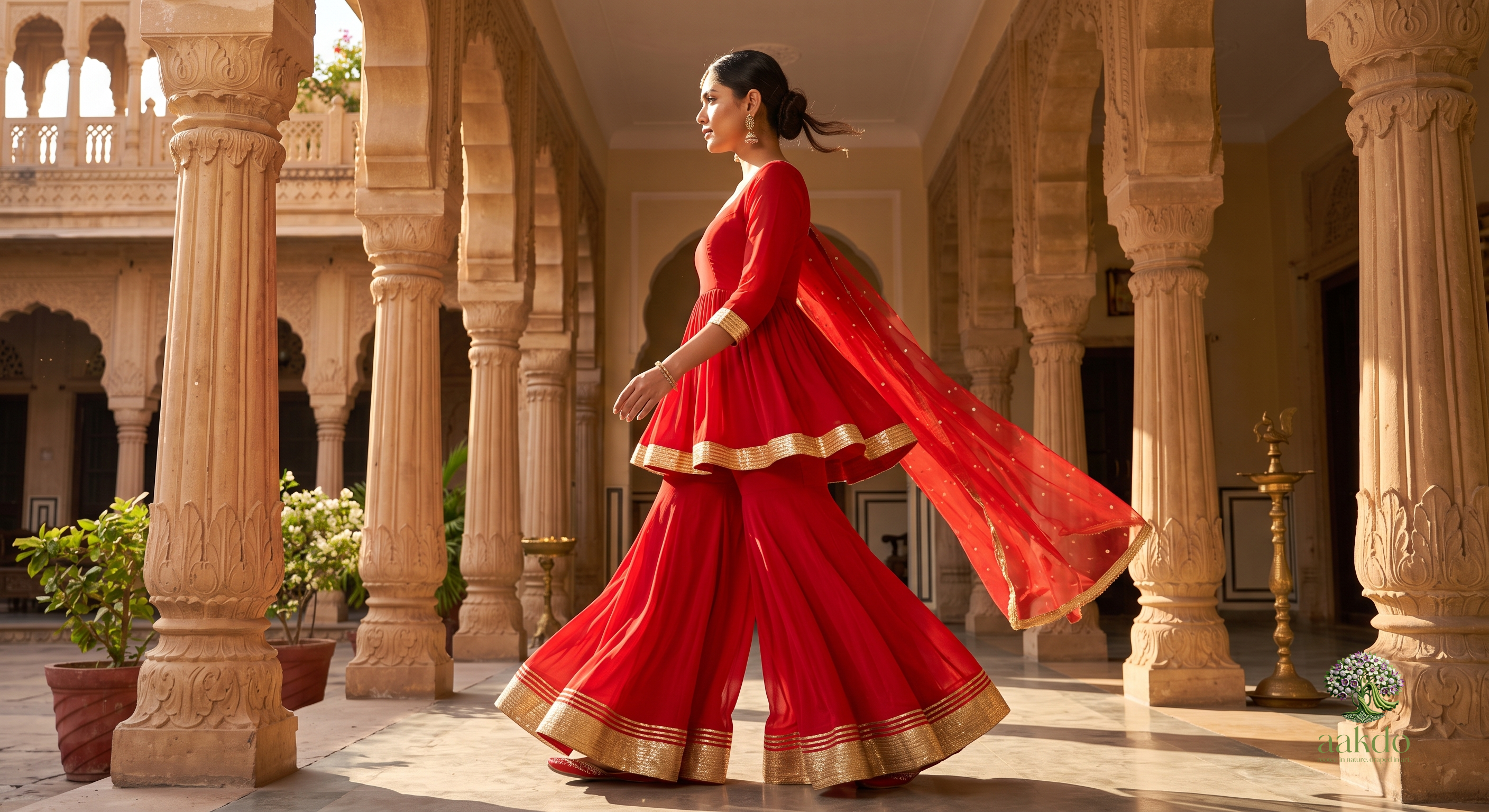 The Sindoor Peplum Sharara Set