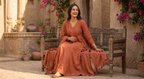 The Terracotta Angrakha Anarkali Suit Set