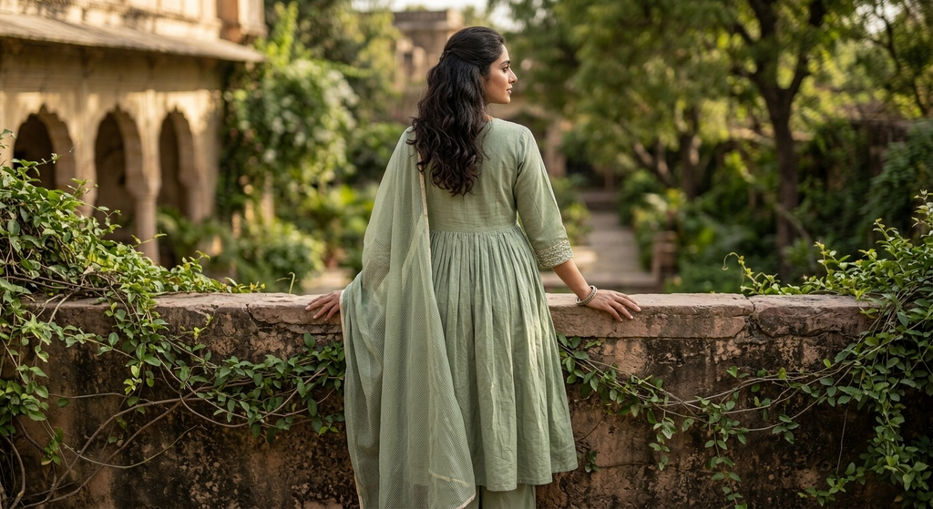 The Willow & Jasmine Empire-Cut Flounce Kurta Set